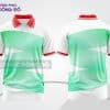 Mẫu polo 3D đồng phục nhân viên đẹp màu trắng phối xanh bạc hà và đỏ ctpd3185
