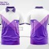 Mẫu áo polo 3D công ty màu trắng phối tím hình khối ctpd3187