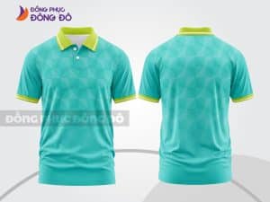 Mẫu thiết kế áo polo 3D đồng phục công ty màu xanh ngọc họa tiết caro chìm ctpd3196