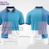 Mẫu áo thun polo 3D đồng phục công ty màu xanh cyan phối trắng và xám ctpd3203