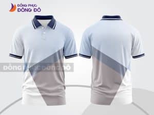Mẫu thiết kế áo polo 3D đồng phục doanh nghiệp màu xám trắng phối chéo ctpd3205