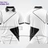 Mẫu polo 3D đồng phục nhân viên đẹp màu trắng phối đen hình khối ctpd3209
