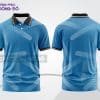 Mẫu thiết kế áo polo 3D đồng phục văn phòng màu xanh cyan họa tiết line trừu tượng ctpd3210