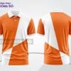 Mẫu thiết kế áo polo 3D doanh nghiệp màu cam phối trắng chéo ctpd3216
