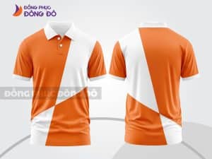 Mẫu thiết kế áo polo 3D doanh nghiệp màu cam phối trắng chéo ctpd3216