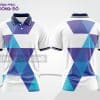 Mẫu thiết kế áo polo 3D đồng phục công ty màu trắng phối xanh dương và tím ctpd3220