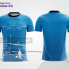 Mẫu thiết kế áo t-shirt 3d đồng phục công ty đẹp màu xanh cyan phối xanh navy cttd3