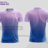 Mẫu áo thun t-shirt 3d đồng phục văn phòng màu tím lavender phối xanh dương cttd30