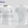 Mẫu t-shirt 3d đồng phục công ty đẹp màu trắng phối xanh cyan và tím cttd31