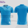 Mẫu áo thun t-shirt 3d đồng phục doanh nghiệp màu xanh cyan phối xanh dương cttd44