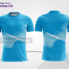 Mẫu t-shirt 3d đồng phục nhân viên đẹp màu xanh cyan phối trắng cttd5