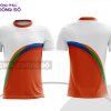Mẫu thiết kế áo t-shirt 3d đồng phục văn phòng màu trắng phối cam và xanh dương cttd6