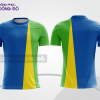 Mẫu t-shirt 3d đồng phục nhân viên đẹp màu xanh dương phối xanh lá và vàng cttd65