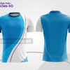 Mẫu thiết kế áo t-shirt 3d đồng phục văn phòng màu trắng phối xanh cyan cttd66