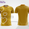 Mẫu áo thun t-shirt 3d đồng phục công ty đẹp màu vàng nâu phối họa tiết trái tim cttd67