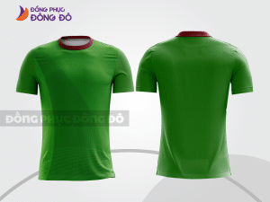 Mẫu áo thun t-shirt 3d đồng phục doanh nghiệp màu xanh lá phối họa tiết chìm cttd76