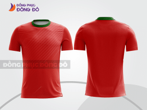 Mẫu thiết kế áo t-shirt 3d đồng phục văn phòng màu đỏ phối họa tiết chìm cttd78