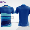 Mẫu thiết kế áo t-shirt 3d đồng phục nhân viên đẹp màu xanh dương phối xanh navy cttd81