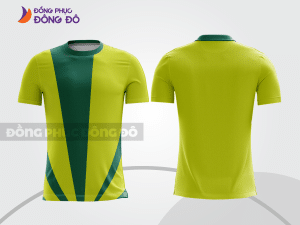 Mẫu áo thun t-shirt 3d đồng phục doanh nghiệp màu xanh chuối phối xanh rêu cttd84