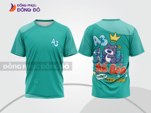 Mẫu áo lớp 3D màu xanh lá phối xanh ngọc hình in graphic cá tính lptd1