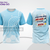 Mẫu đồng phục lớp T-shirt 3D màu trắng phối xanh ngọc phối màu loang 3D lptd11