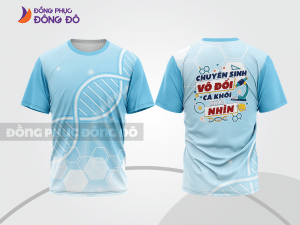 Mẫu đồng phục lớp T-shirt 3D màu trắng phối xanh ngọc phối màu loang 3D lptd11