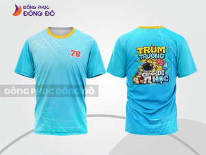 Mẫu T-shirt lớp trẻ trung màu xanh ngọc phối trắng thiết kế đồ họa trẻ trung lptd14
