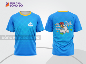 Mẫu áo nhóm học sinh 3D màu xanh dương phối xanh cyan phong cách đường phố cá tính lptd15
