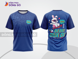 Mẫu áo đồng phục học sinh màu xanh navy phối xanh dương họa tiết học đường năng động lptd2