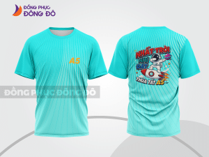 Mẫu áo lớp 3D màu xanh ngọc phối xanh lá hình in mặt sau sáng tạo lptd23