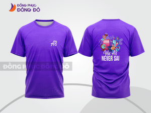 Mẫu áo đồng phục học sinh màu tím phối xanh navy hiệu ứng màu sắc bắt mắt lptd24