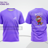 Mẫu T-shirt đồng phục lớp 3D màu xám phối tím thiết kế chuyển màu gradient lptd25