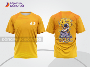 Mẫu đồng phục lớp T-shirt 3D màu be phối vàng phối mảng màu hiện đại lptd33