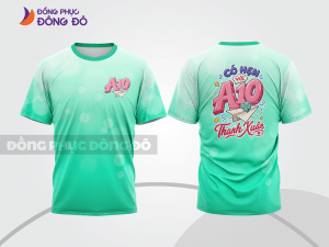 Mẫu áo đồng phục lớp cá tính màu xanh ngọc phối trắng phối màu loang 3D lptd37