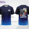 Mẫu T-shirt lớp trẻ trung màu xanh navy phối đen hình in graphic cá tính lptd41