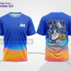 Mẫu T-shirt lớp trẻ trung màu xanh dương phối xanh navy họa tiết chữ typography nổi bật lptd46
