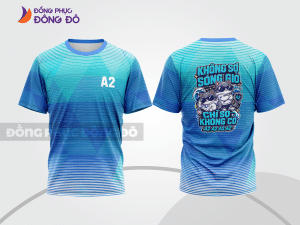 Mẫu T-shirt đồng phục lớp 3D màu xanh dương phối xanh ngọc họa tiết nghệ thuật độc đáo lptd52