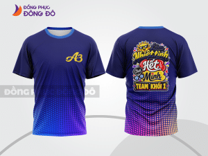 Mẫu áo đồng phục lớp cá tính màu xanh navy phối đen phối mảng màu hiện đại lptd59