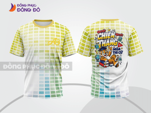 Mẫu T-shirt lớp trẻ trung màu trắng phối be hình in mặt sau sáng tạo lptd63