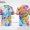 Mẫu T-shirt lớp trẻ trung màu be phối xanh ngọc họa tiết học đường năng động lptd68