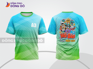 Mẫu áo nhóm học sinh 3D màu xanh ngọc phối be hình in slogan ấn tượng lptd69