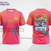 Mẫu T-shirt đồng phục lớp 3D màu hồng phối đỏ họa tiết chữ typography nổi bật lptd79