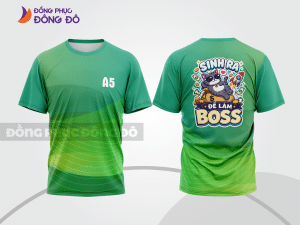 Mẫu đồng phục lớp T-shirt 3D màu xanh ngọc phối xanh lá họa tiết nghệ thuật độc đáo lptd92
