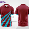 Mẫu áo polo đồng phục nhân viên màu đỏ đô phối xanh cyan mảng màu cách điệu hiện đại ctpb7510