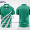 Mẫu đồng phục polo doanh nghiệp màu xanh lá phối xanh ngọc mảng màu cách điệu hiện đại ctpb7517