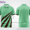 Mẫu áo polo đồng phục công ty màu xanh ngọc phối xám điểm nhấn đường nét năng động ctpb7518