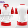 Mẫu áo polo đồng phục doanh nghiệp màu đỏ phối hồng thiết kế bất đối xứng ctpb7530