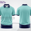 Mẫu áo polo đồng phục thương hiệu màu xanh ngọc phối xám phối mảng hình học ctpb7553