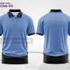 Mẫu đồng phục polo doanh nghiệp màu xanh dương phối xám họa tiết mảng màu thể thao ctpb7556