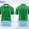 Mẫu đồng phục áo polo công sở màu xanh lá phối xanh ngọc điểm nhấn đường nét năng động ctpb7565